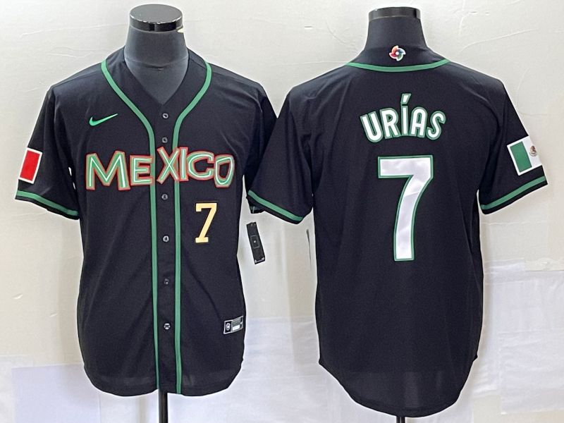 Men 2023 World Cub Mexico #7 Urias Black white Nike MLB Jersey16->more jerseys->MLB Jersey